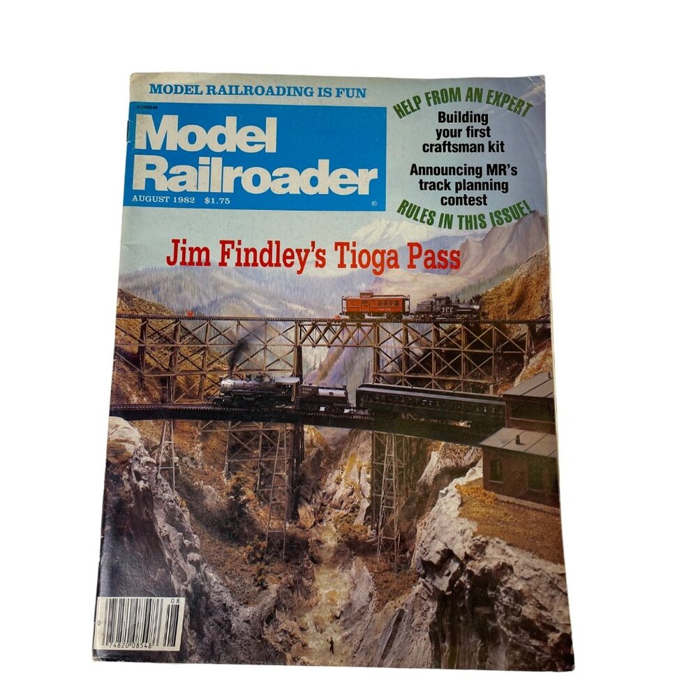 Model Railroader Magazine August 1982 Vol 49 Mp 8 Train Enthusiast Tioga Pass u